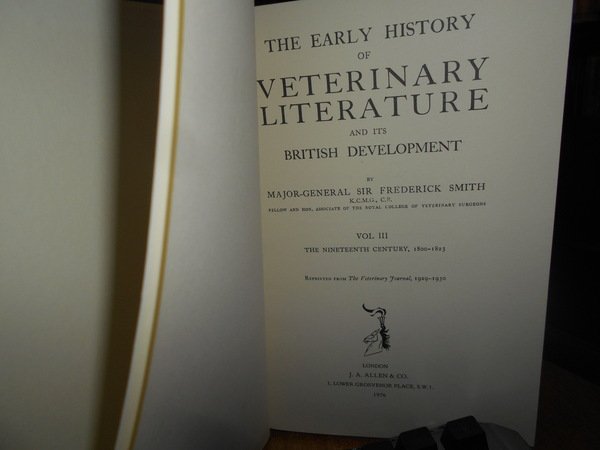The Early History of VETERINARY LITERATURE and its British Development
