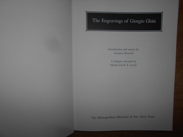 THE ENGRAVINGS of GIORGIO GHISI. Introduction and entries by Suzanna …