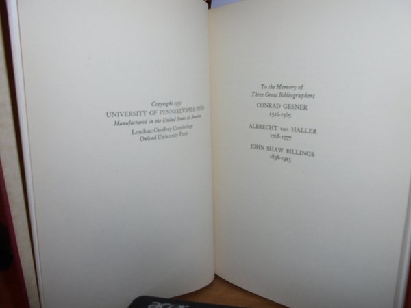 The great medical bibliographers a Study in Humanism