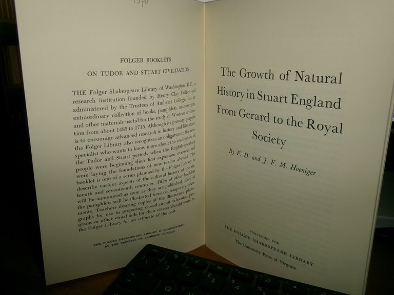 The Growth of Natural History.The Developmentof Natural History in Tudor …