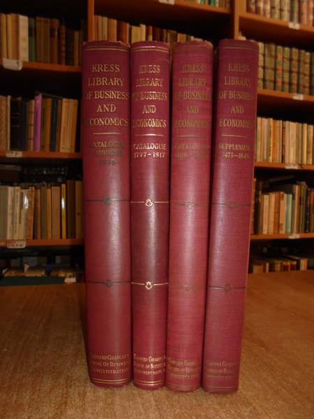 The KRESS LIBRARY of BUSINNES and ECONOMICS. Catalogue.