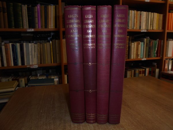 The KRESS LIBRARY of BUSINNES and ECONOMICS. Catalogue.