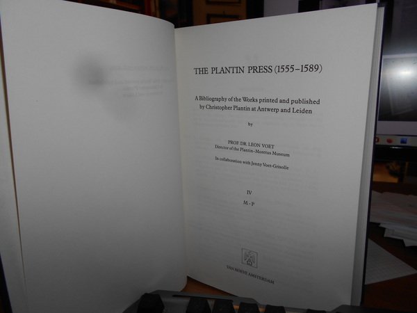 THE PLANTIN PRESS (1555-1589). A Bibliography of the Works printed …