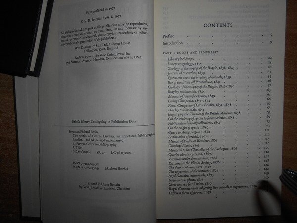 THE WORKS of CHARLES DARWIN an Annotated Bibliographical Handlist