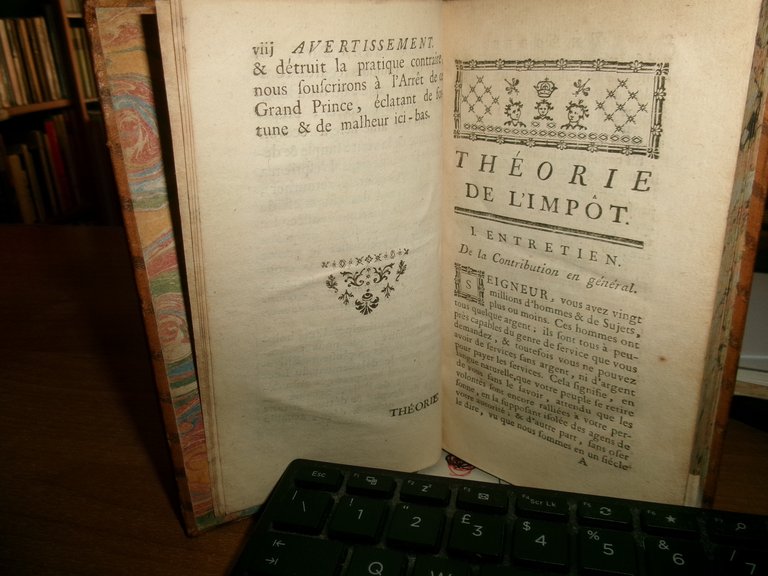 THÉORIE DE L' IMPOT - (Mirabeau, Victor Riquetti, marquis de, …