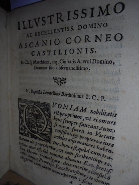 Tractatus de praecedentia hominis. Authore d. Io. Baptista Leonellio Bartholino …