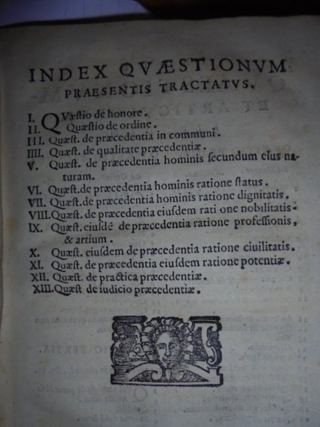 Tractatus de praecedentia hominis. Authore d. Io. Baptista Leonellio Bartholino …