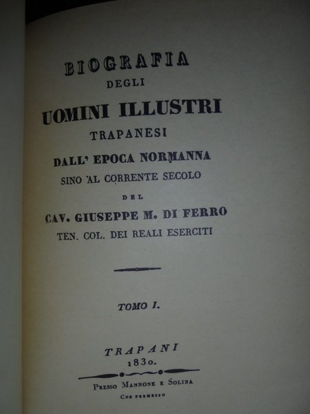 (Trapani) Biografia degli uomini illustri trapanesi