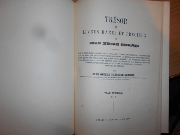 Trésor de Livres Rares et Précieux ou Nouveau Dictionnaire Bibliographique …