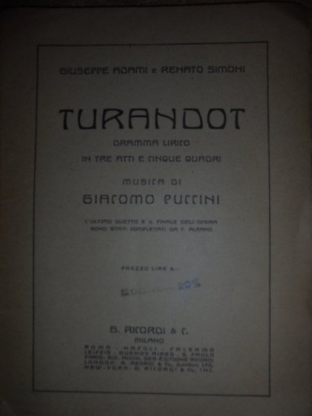 TURANDOT. Musica di GiacomoPuccini