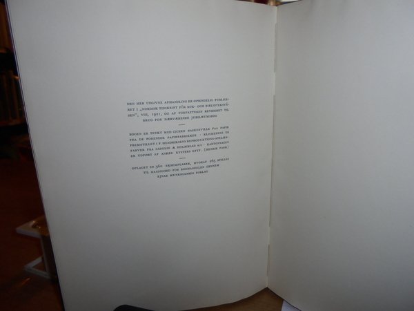 TYCHO BRAHES BOGTRYKKERI. En Bibliografisk-boghistorisk Undersogelse