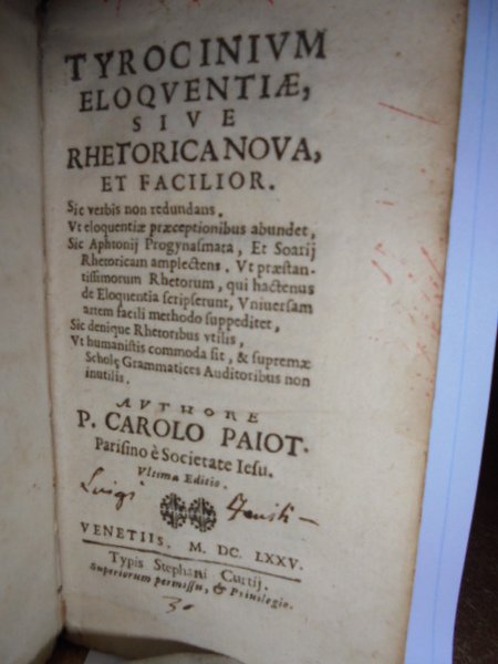 TYROCINIUM eloquentiae sive rhetorica nova, et facilior