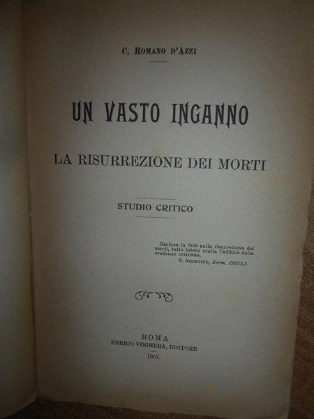 Un vasto inganno. La Risurrezione dei morti studio critico