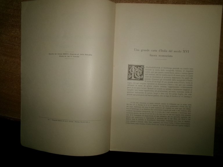Una grande carta d' Italia del secolo XVI finora sconosciuta. …