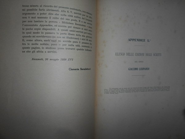 VECCHIE PAGINE di Bibliografia Leopardiana