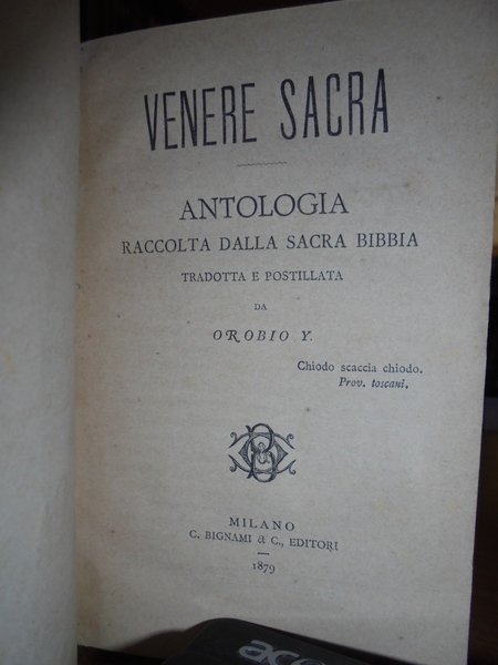VENERE SACRA Antologia. Raccolta dalla Sacra Bibbia.