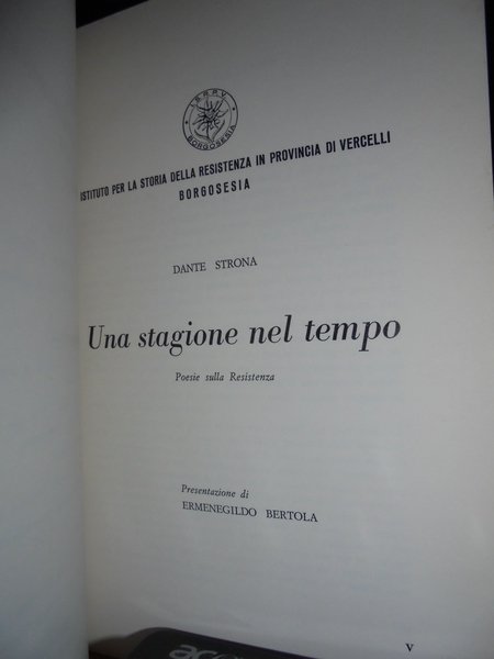 (Vercelli) Una stagione nel tempo. Poesie sulla resistenza