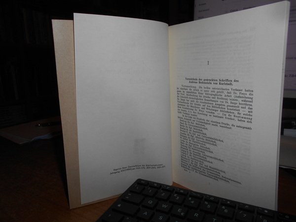 Verzeichnis Der Gedruckten Schriften Des Andreas Bodenstein Von Karlstadt