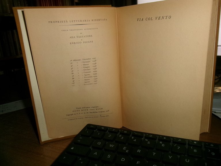 VIA COL VENTO di MARGARET MITCHELL 1940