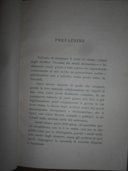 (Vicenza) Gli Scrittori Vicentini de Secoli Decimottavo e Decimonono