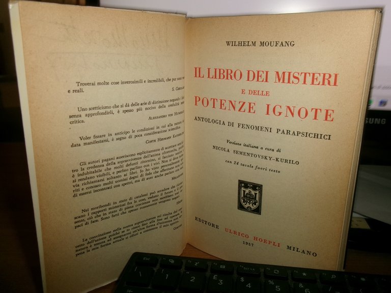 WILHELM MOUFANG. Il Libro dei Misteri e delle Potenze Ignote …