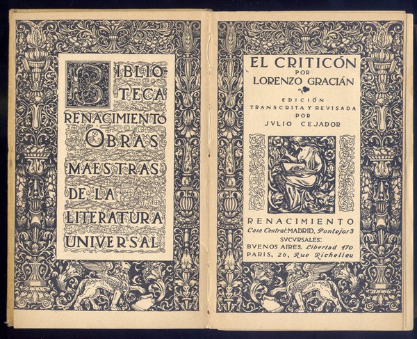 El Criticón. Edición transcrita y revisada por Julio Cejador y …