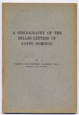 A tentative Bibliography of the Belles - Lettres of Santo …