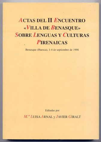 Actas del Segundo Encuentro "Villa de Benasque" sobre Lenguas y … | Immagine principale