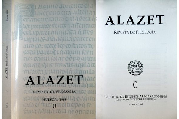 Alazet. Revista de Filología. Director: Jesús Vazquez Obrador. Número 0. … | Immagine principale
