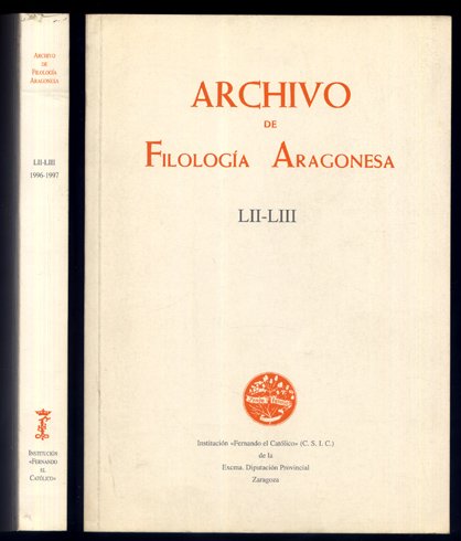 Archivo de Filología Aragonesa. LII-LIII. Tomás Buesa y Vicente Laguens: … | Immagine principale
