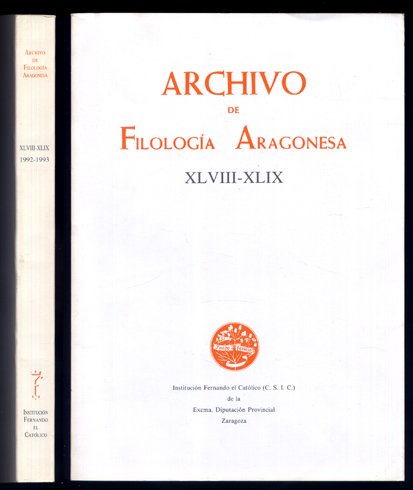 Archivo de Filología Aragonesa. XLVIII-XLIX. Ricardo Cierbide: La lengua de … | Immagine principale