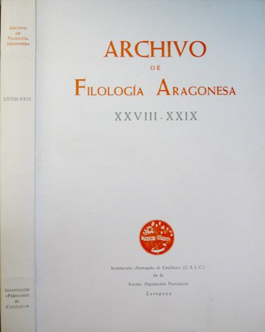 Archivo de Filología Aragonesa. XXVIII-XXIX. José María Ramos y Loscertales: … | Immagine principale
