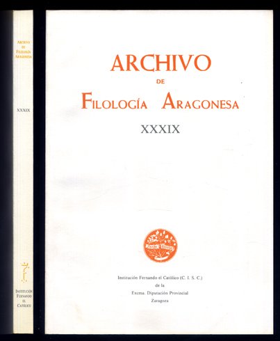 Archivo de Filología Aragonesa. XXXIX. José María Enguita Utrilla: Previvencia … | Immagine principale