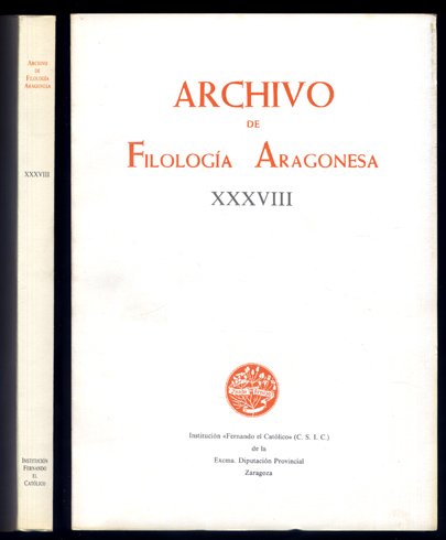 Archivo de Filología Aragonesa. XXXVIII. Margarita Porcar Miralles: Las formas …