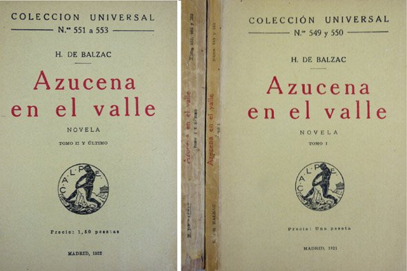 Azucena en el valle. Traducción de M. A. Bedoya.