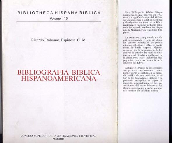 Bibliografía Bíblica Hispanoamericana.