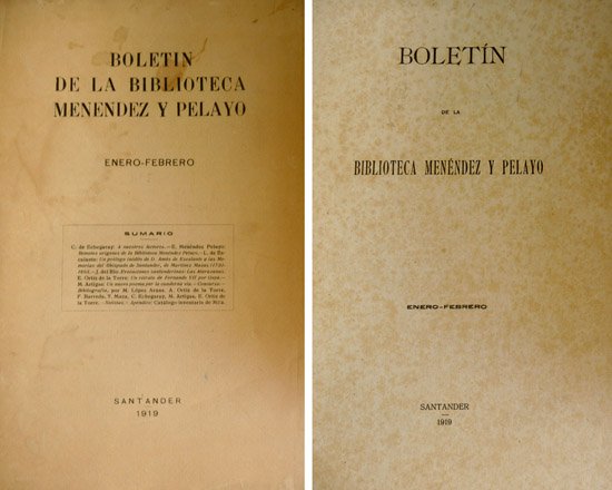 Boletín de la Biblioteca Menendez Pelayo. Número 1. Enero-Febrero, 1919 …