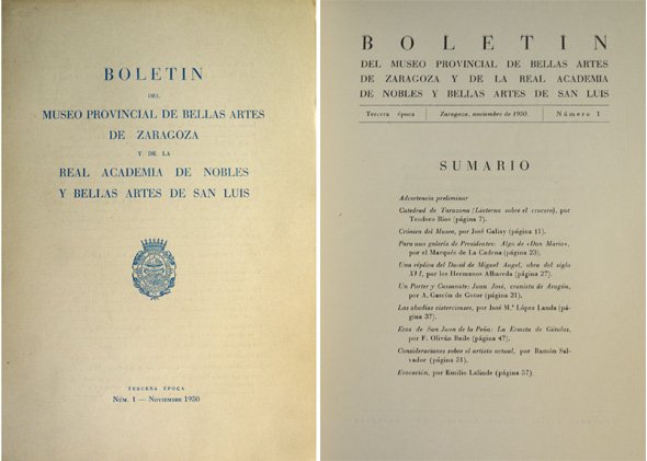 Boletín del Museo Provincial de Bellas Artes de Zaragoza y …