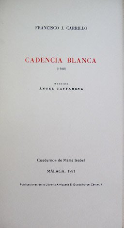 Cadencia blanca (1968).