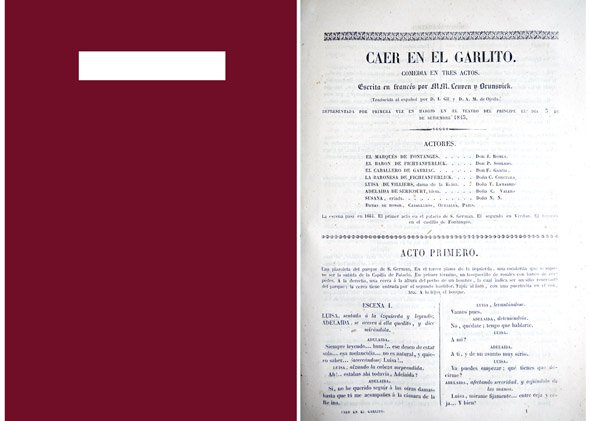 Caer en el garlito. Comedia en tres actos. Traducción de …