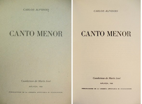 Canto menor. Poemas.