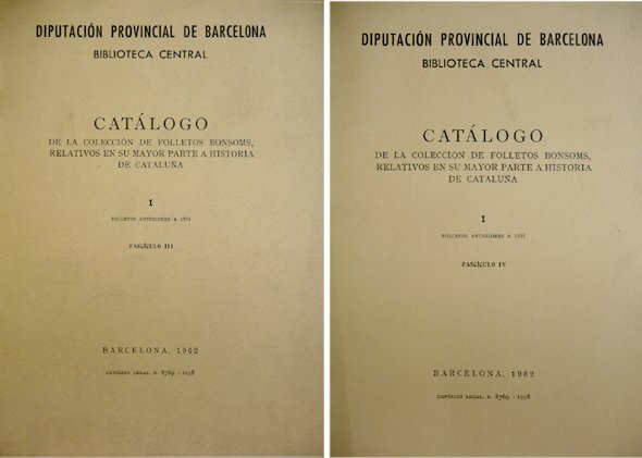 Catálogo de la Colección de Folletos Bonsoms, de la Biblioteca …