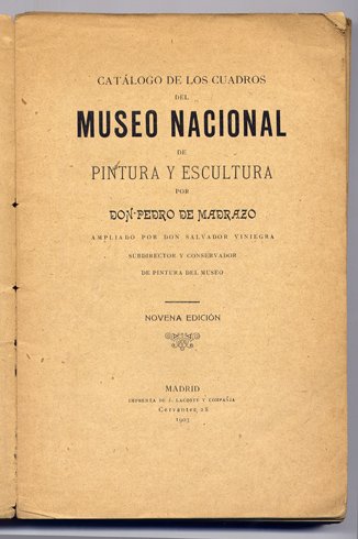 Catálogo de los Cuadros del Museo Nacional de Pintura y … | Immagine principale