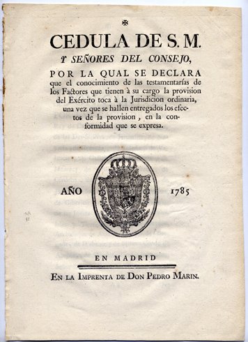 Cédula de S.M. y Señores del Consejo por la qual …