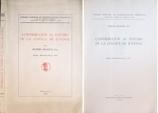 Contribución al estudio de la lengua de Juvenal.