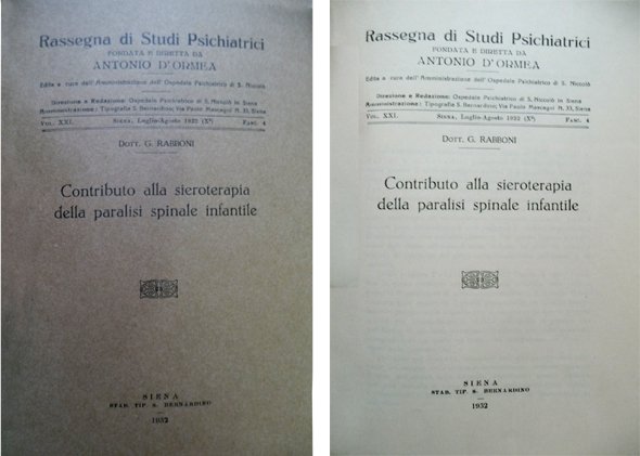 Contributo alla sieroterapia della paralisi spinale infantile.