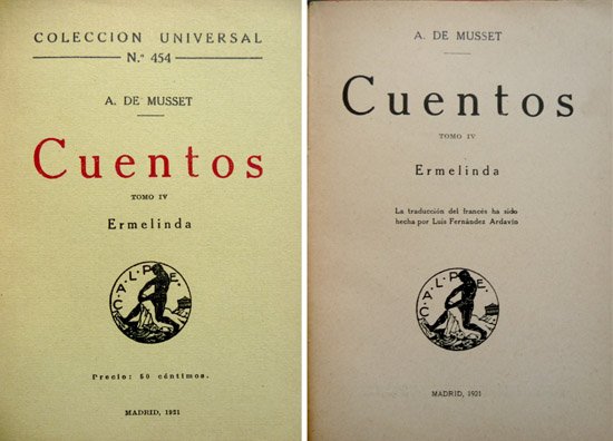 Cuentos. Tomo IV: Ermelinda. Traducción de Luis Fernández Ardavín.