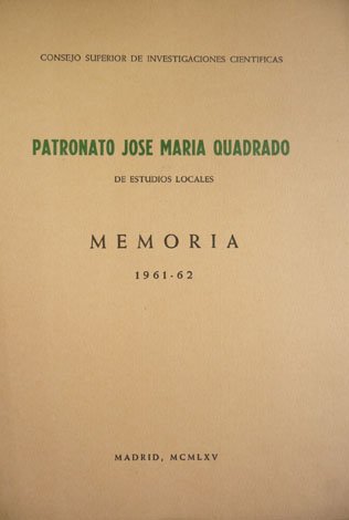 de Estudios Locales. Memoria 1961-1962.
