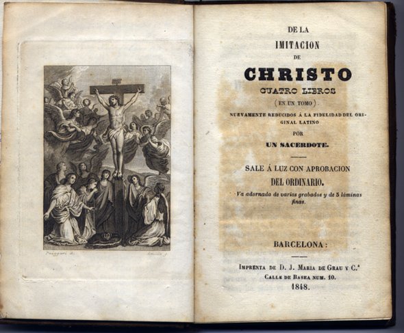 De la Imitación de Christo. Cuatro libros reducidos a la …