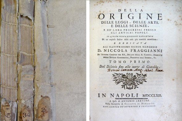 Della origine delle Leggi, delle Arti e delle Scienze. E …